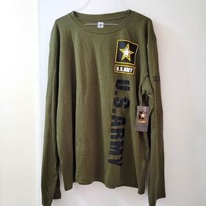 Official US ARMY Long Sleeve green t shirt Size Large New cotton / polyester